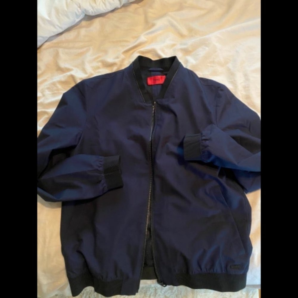 Hugo Boss bomber jacket, blue, size Medium. Like new